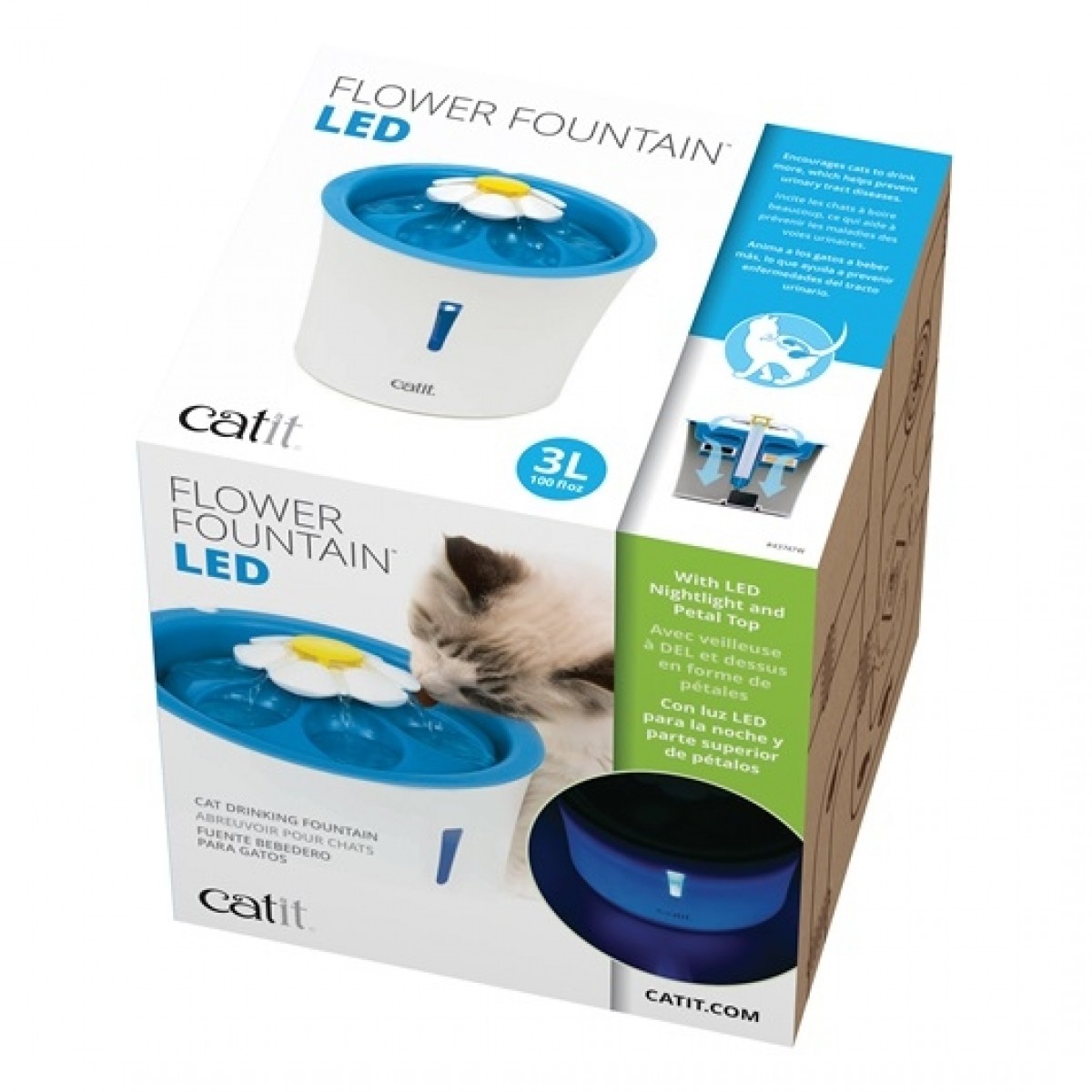 Catit Diffuser Catit Flower Fountain LED nightlight 3L (43747) | Starpet – Distributor ...