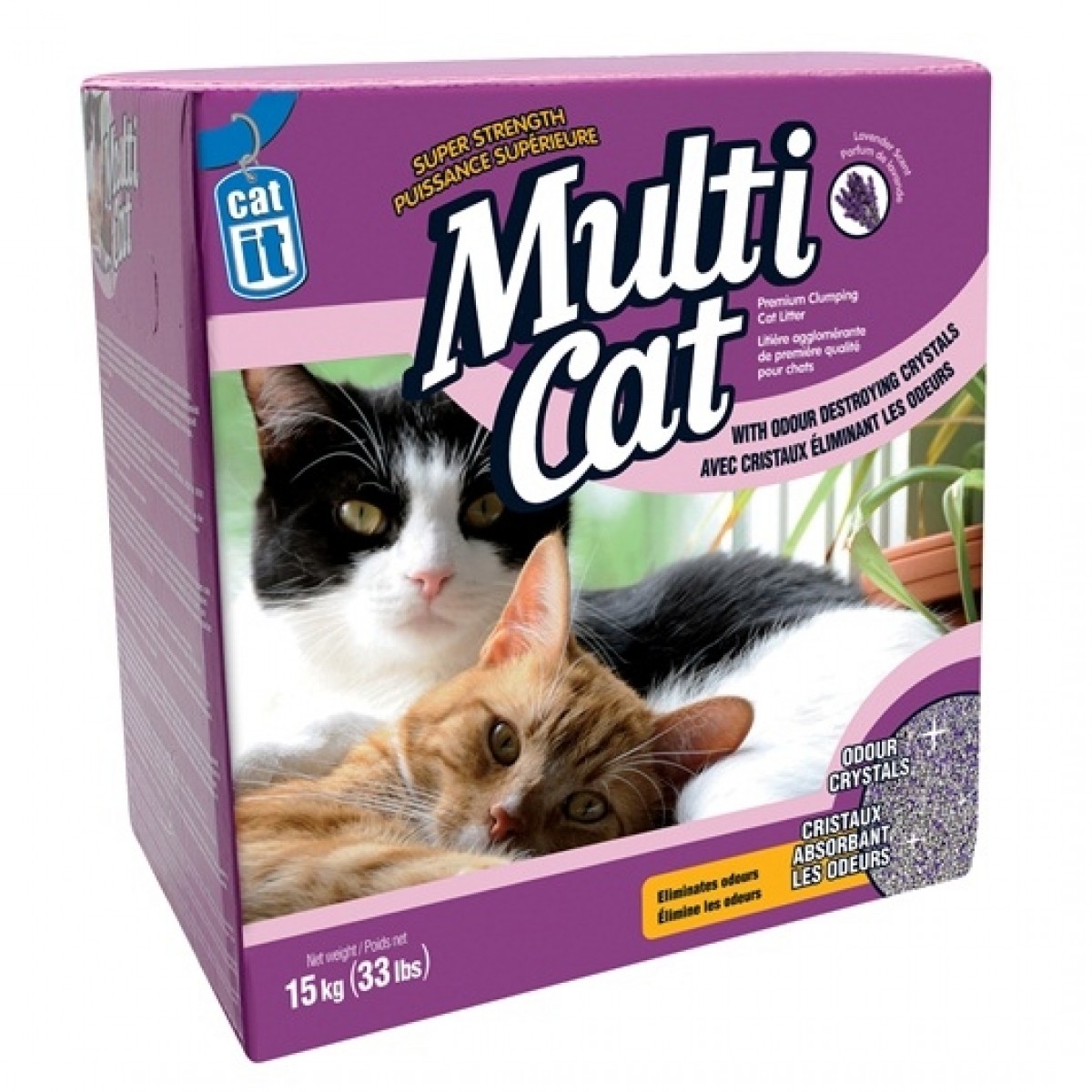 Catit Multi-Cat Cat Litter - Lavender Scent - 15 kg (33 lb ...