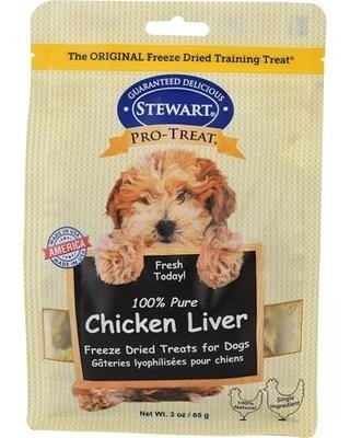 STEWART® PRO-TREAT FREEZE DRIED CHICKEN LIVER POUCH - 3 OZ