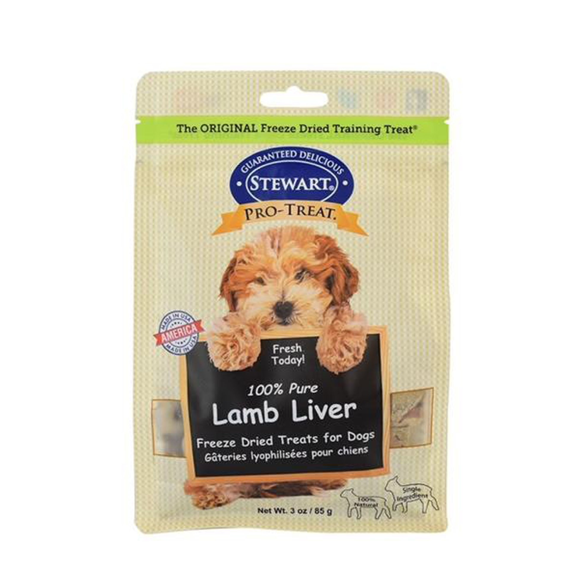 STEWART® PRO-TREAT FREEZE DRIED LAMB LIVER POUCH - 3 OZ [401825]