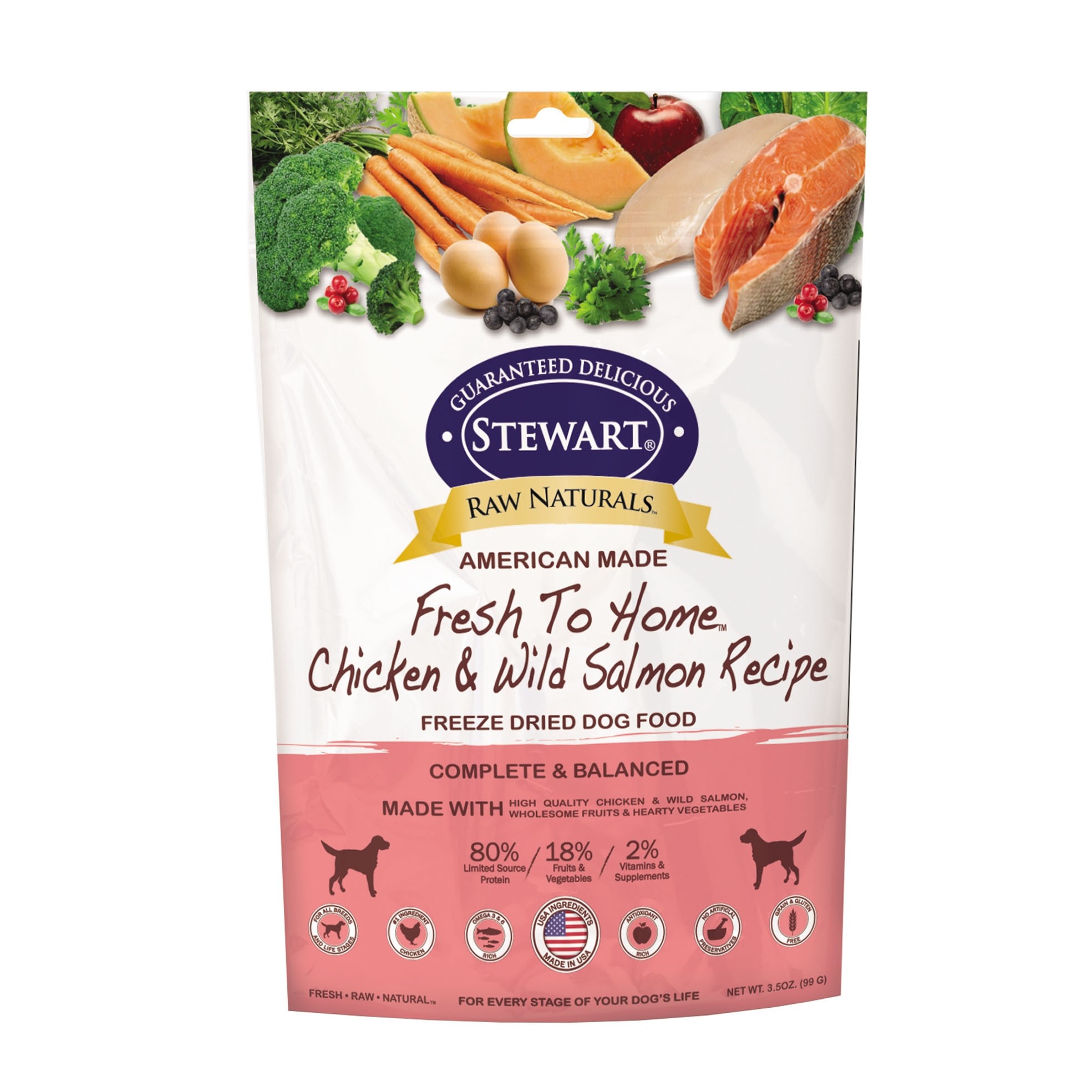 STEWART® RAW NATURAL FREEZE DRIED CHICKEN & SALMON RECIPE 3.75 OZ [402766]