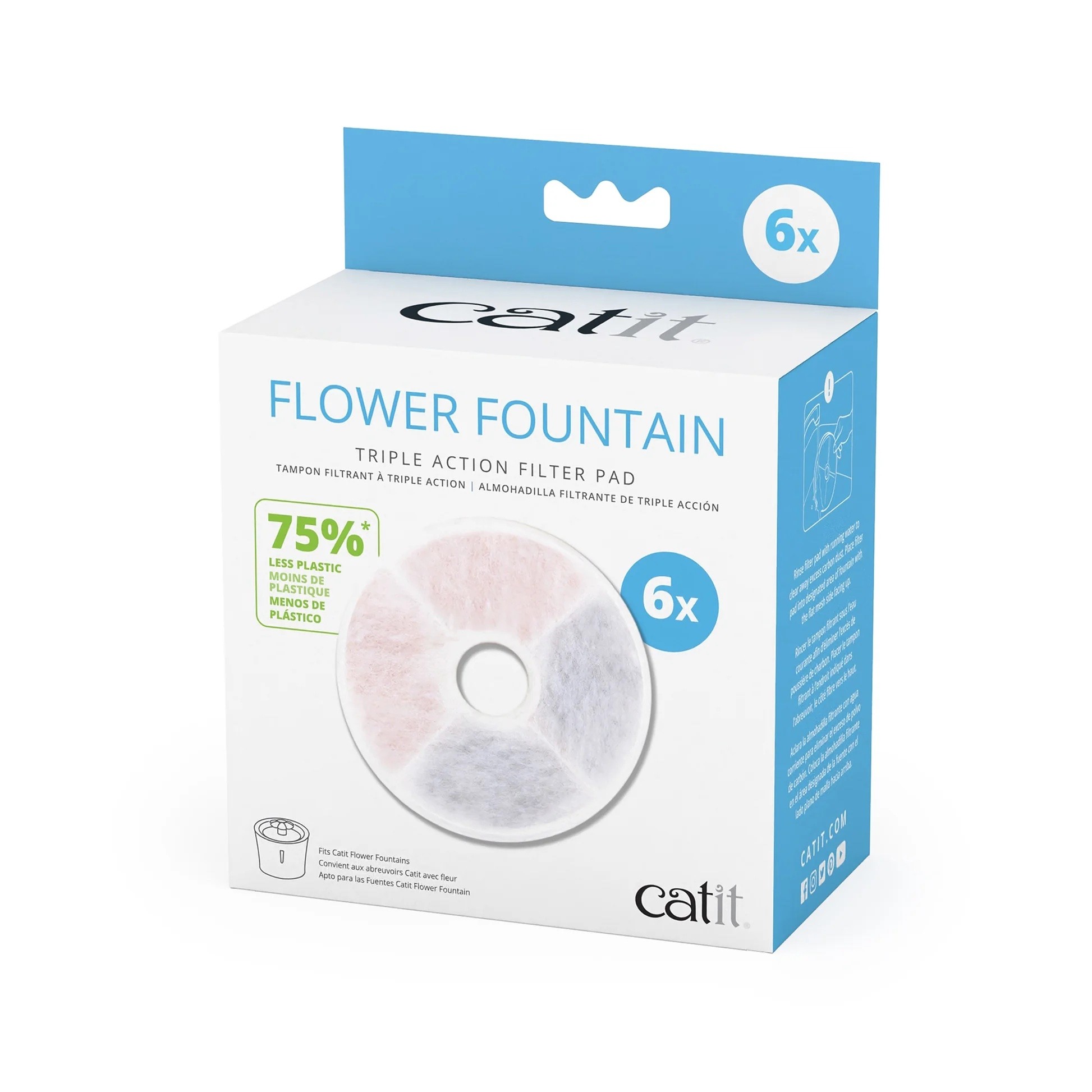 Catit Triple Action Fountain Filter 6pc (43739)