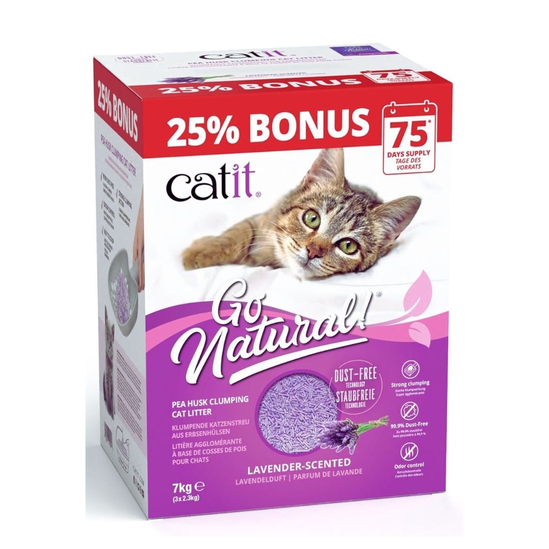 Catit Go Natural Pea Husk Clumping Cat Litter, Lavender 7kg (44156)
