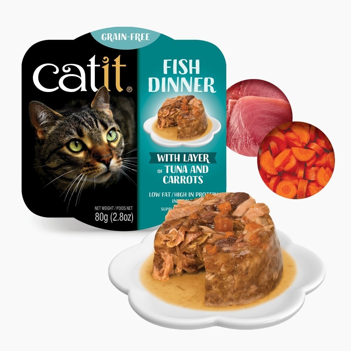 Catit Fish Dinner with Tuna & Carrot for Cats 80g (44711 