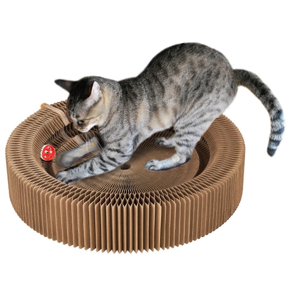 Collapsible cat scratcher top