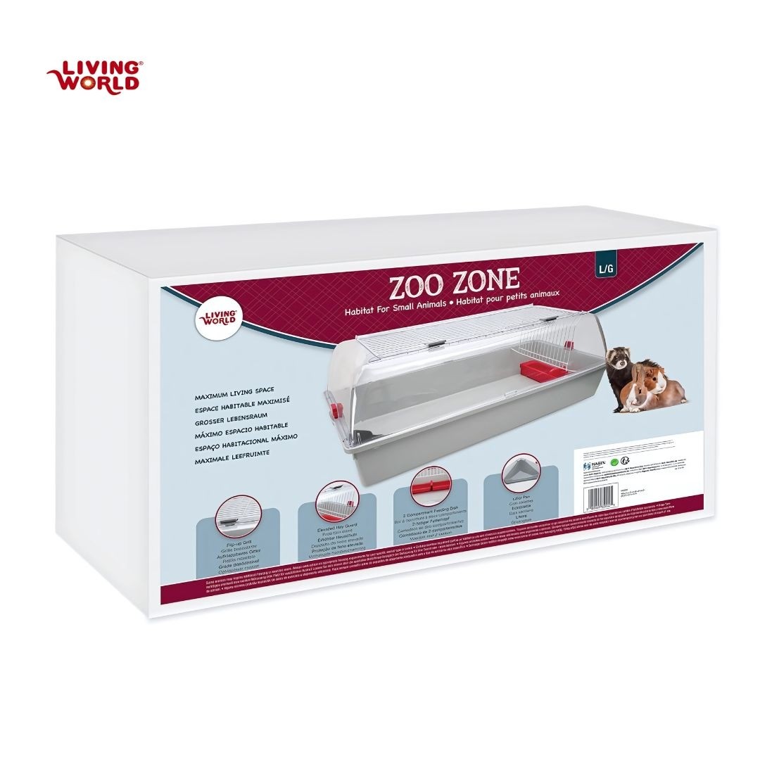 Living World Zoo Zone Grey Burgundy, Large (62002)