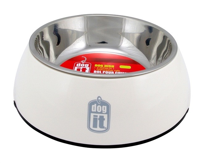 Dogit 2-in-1 Dog Dish, Medium, White, 700ml (73551)