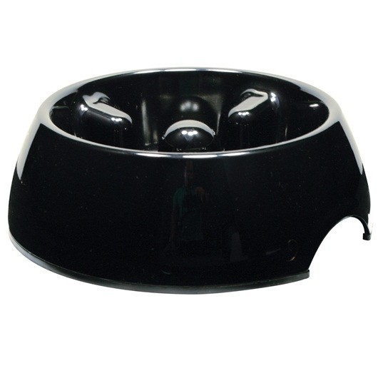 Dogit Go Slow Anti-Gulping Dog Dish, Black, XSmall 140ml (73703)