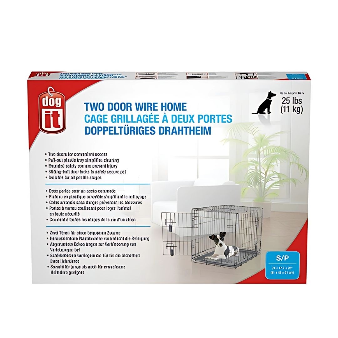 Dogit Two Door Wire Home Crates with Divider, Small (90562)