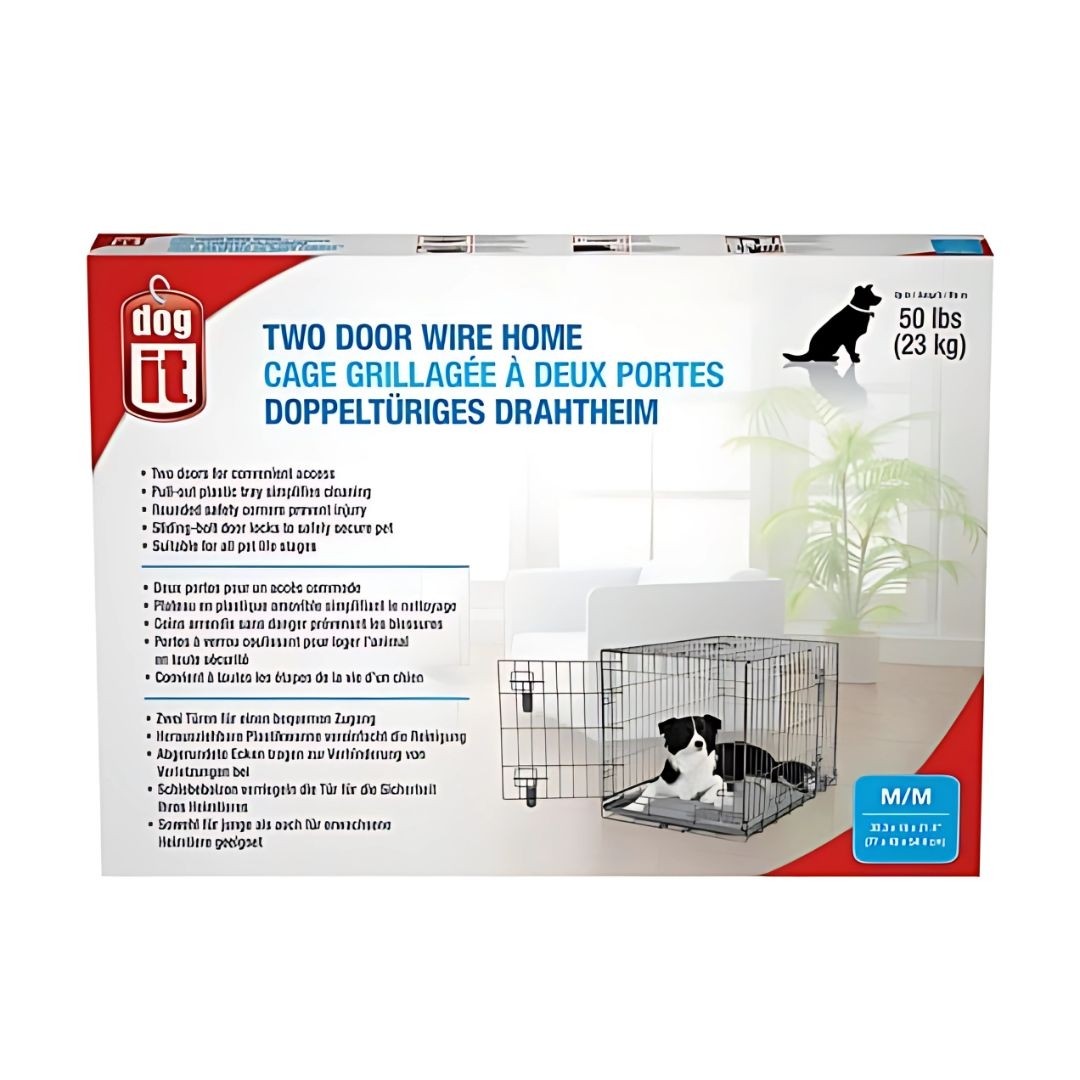 Dogit Two Door Wire Home Crates with Divider, Medium (90563)