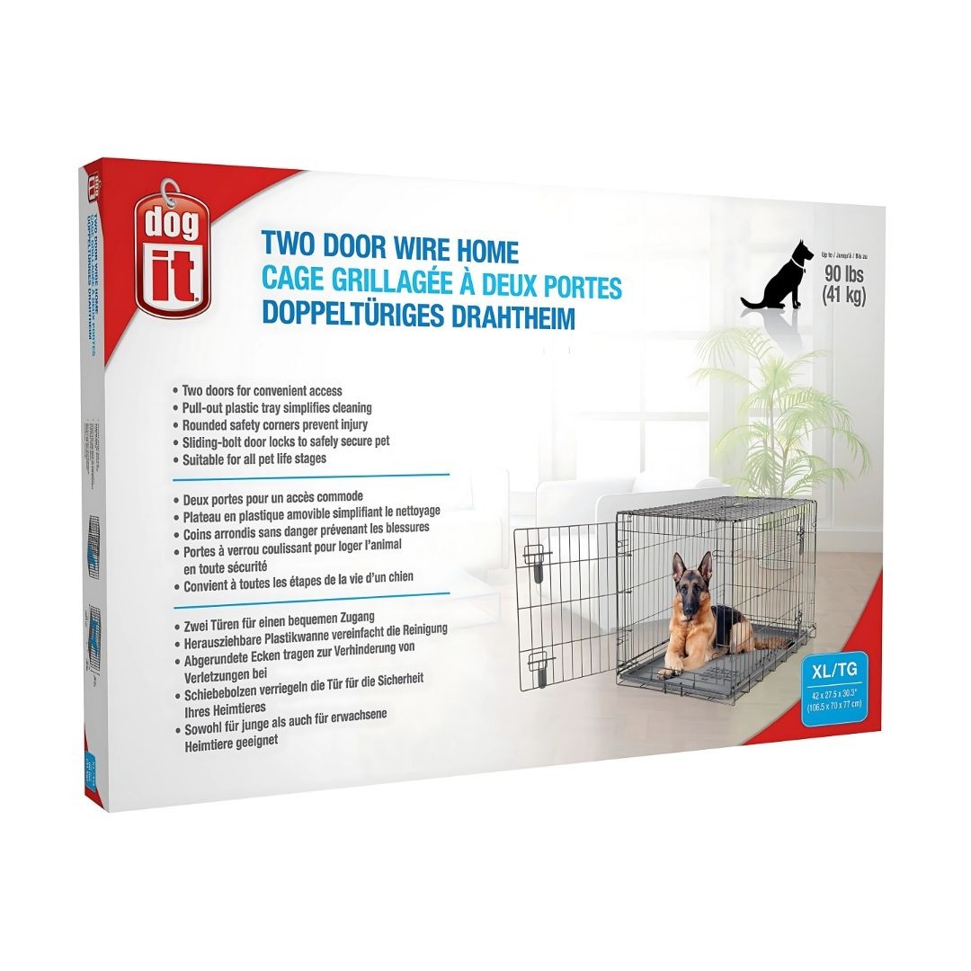 Dogit Two Door Wire Home Crates with Divider, XLarge (90565)