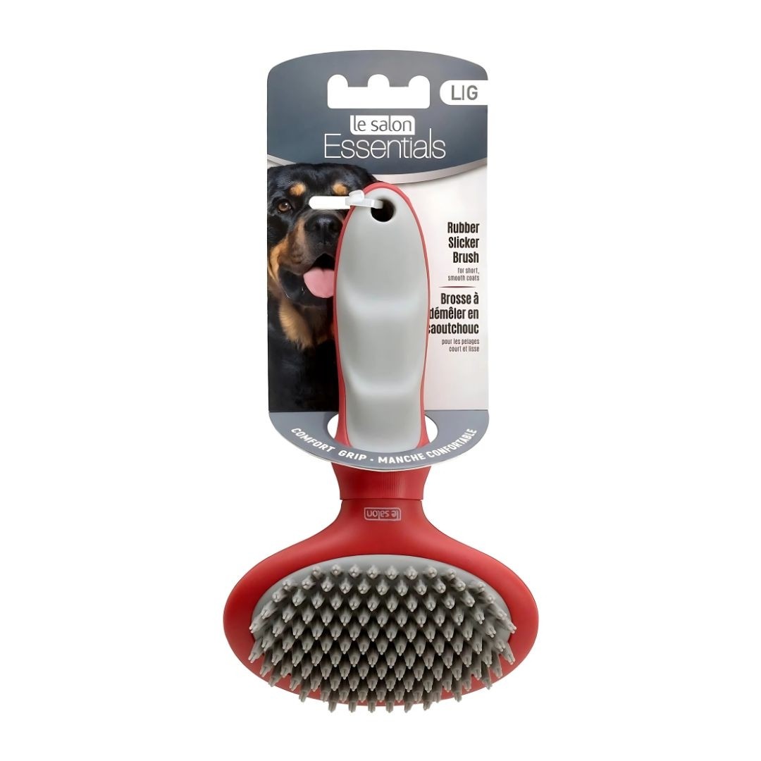 Le Salon Essentials Dog Rubber Slicker Brush, Large (91205)