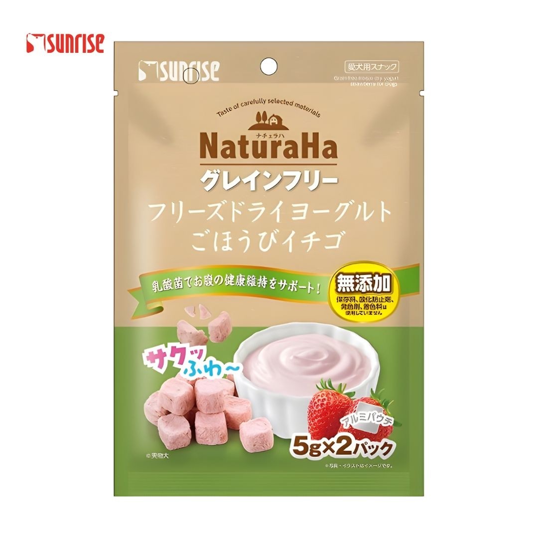 Naturaha Grain-Free Freeze-Dried Yogurt Strawberry for Dogs 10g (948817) NEW