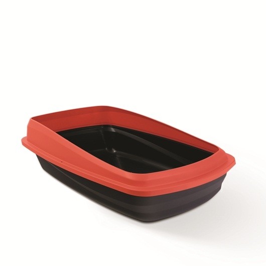 Catit Cat Pan with Removable Rim Red & Charcoal Large (36624)
