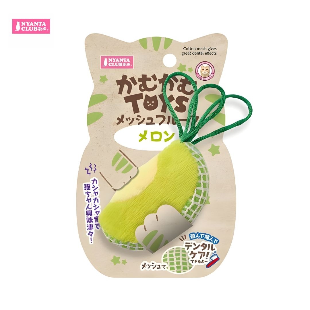 Marukan Cotton Mesh Cat Toys Dental Effects, Melon (CT596)