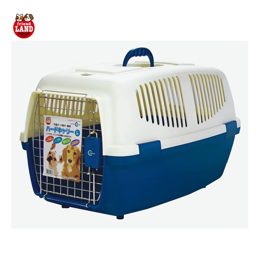 Marukan Hard Carrier for Dog & Cat, Blue, Large (DC158)