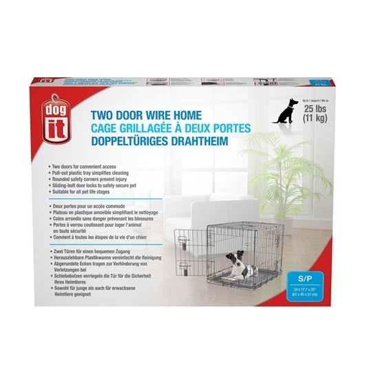 Dogit Two Door Wire Home Crates with Divider, Small (90562)