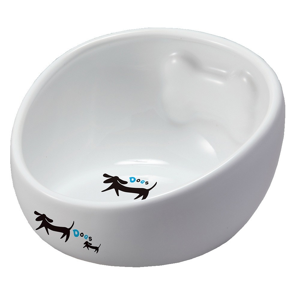 Marukan Bone Shape Ceramic Bowl Medium for Dog (DP654)