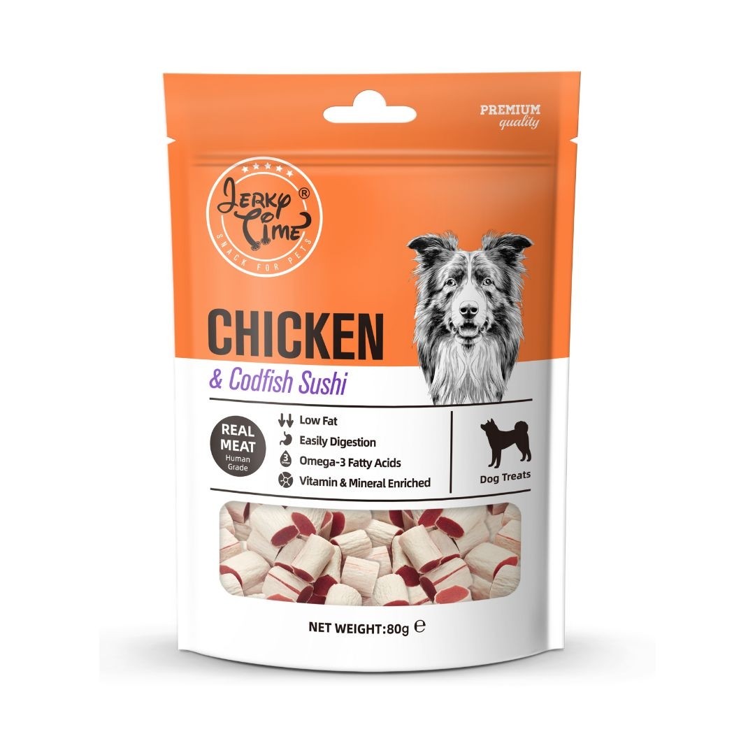 Jerky Time Chicken & Codfish Sushi for Dogs 80g (JT810674)