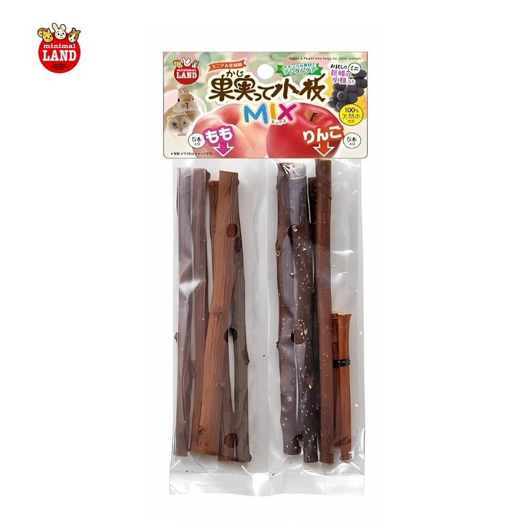 Marukan Mixed Apple & Peach Tree Twigs for Small Animals 10pc (ML387)