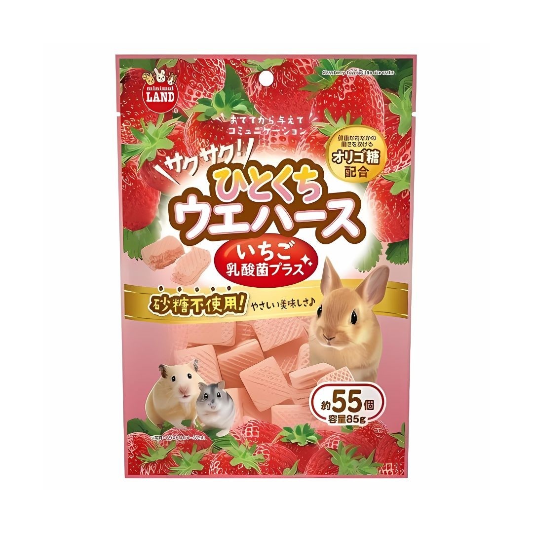 Marukan Strawberry Bite Size Wafer with LAB for Small Animals 85g (ML472)