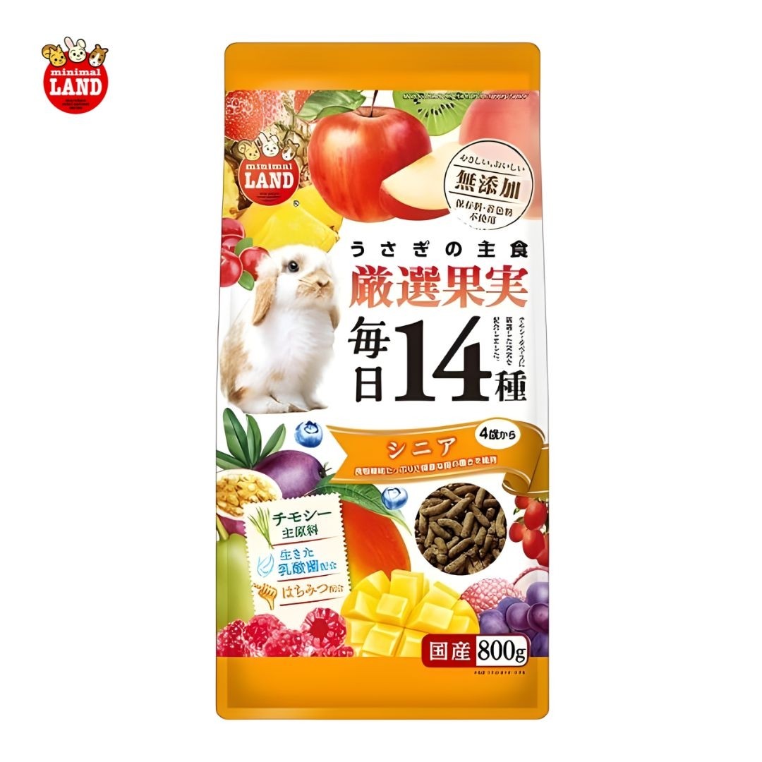Marukan Main Food 14 Fruits for Rabbit Senior 800g (ML529) NEW