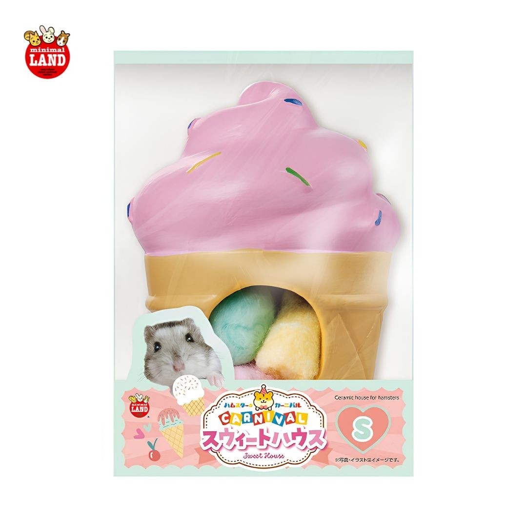 Marukan Carnival Ice Cream Shaped House for Hamsters, Small (ML726) NEW