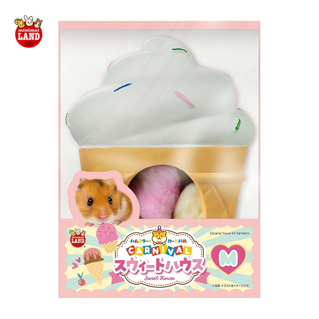 Marukan Carnival Ice Cream Shaped House for Hamsters, Medium (ML727) NEW