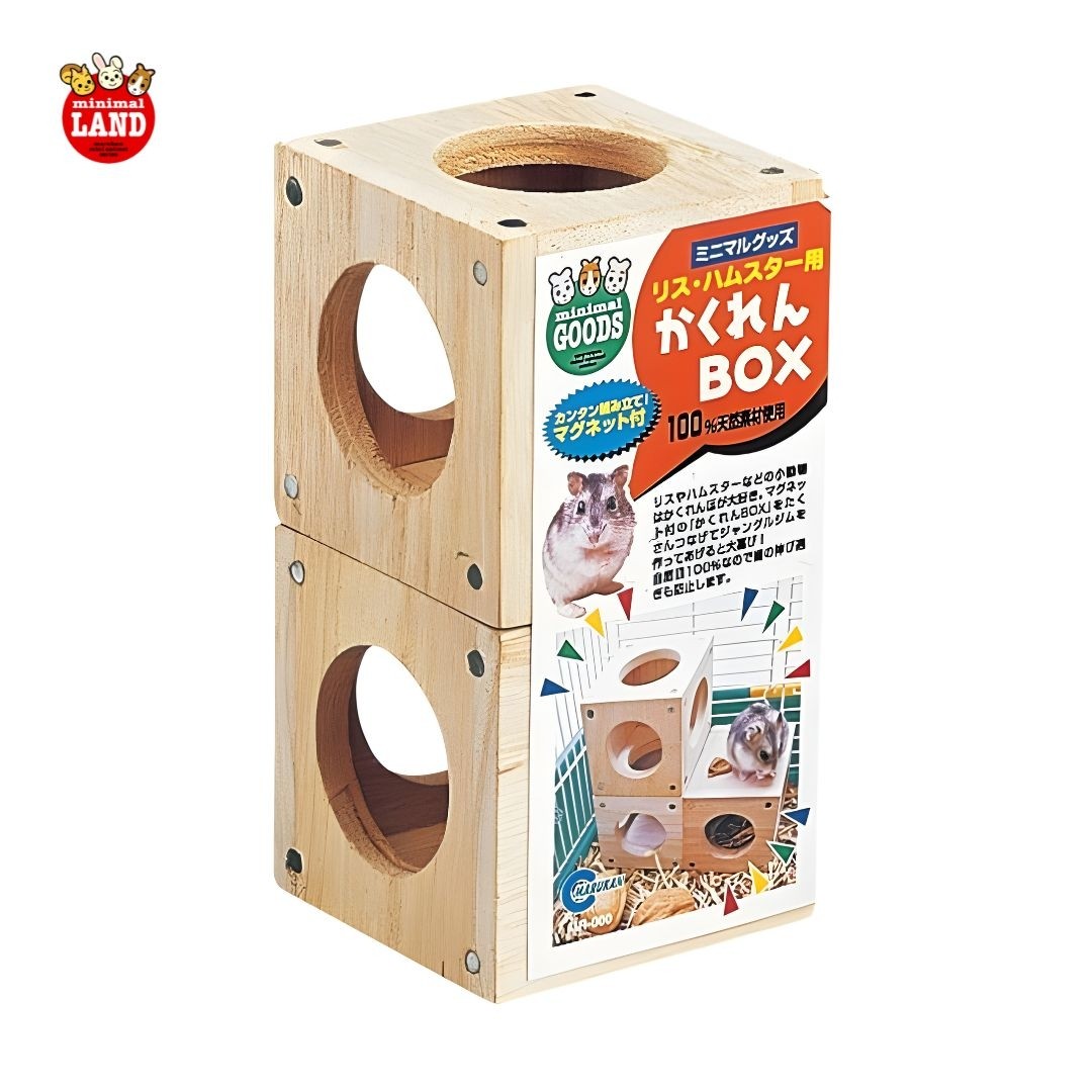 Marukan Wooden Hiding Cube for Hamster (MR340)