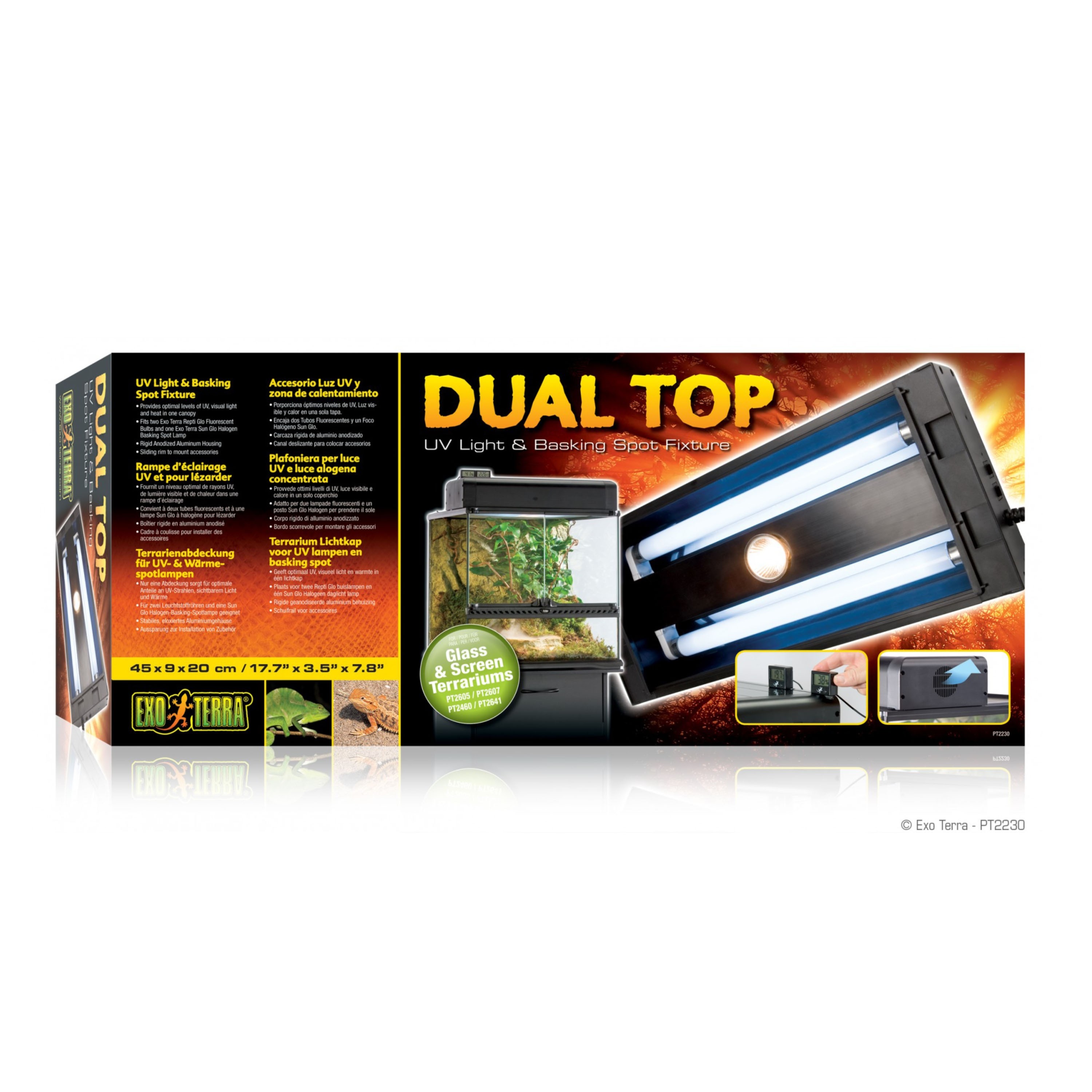 Exo Terra Dual Top UV LIght Basking Fixture PT2230 Starpet Distributor of Pet Care Products Singapore