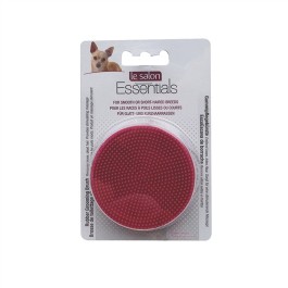 Le Salon Essentials Dog Round Rubber Grooming Brush, Red, 3in dia. (91247)