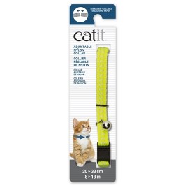 Catit Adjustable Breakaway Nylon Collar Reflective Yellow 20-33cm (55183)
