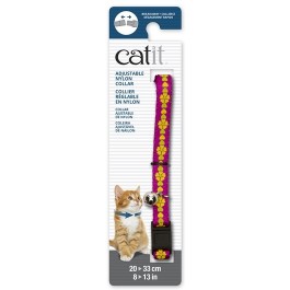 Catit Adjustable Breakaway Nylon Collar Pink with Flowers 20-33cm (55189)