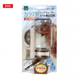 Marukan Pure Water Bottle Glass, Brown for Dogs 600ml (DC47)