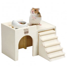 Marukan Wooden House Dish Table for Golden Hamster (HT35)